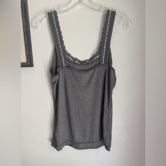 Free People Grey Only You Tank Top Square Neck - Picture 3 of 7